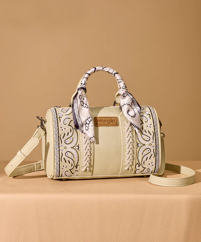 Wrangler Desert Paisley Boston Bag-Tan