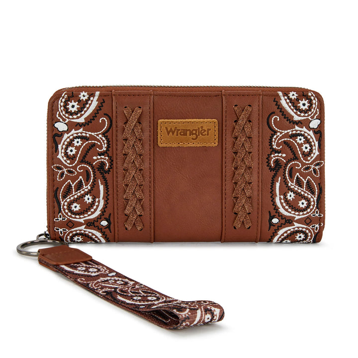 Wrangler Bandana Paisley Print Wallet -Brown