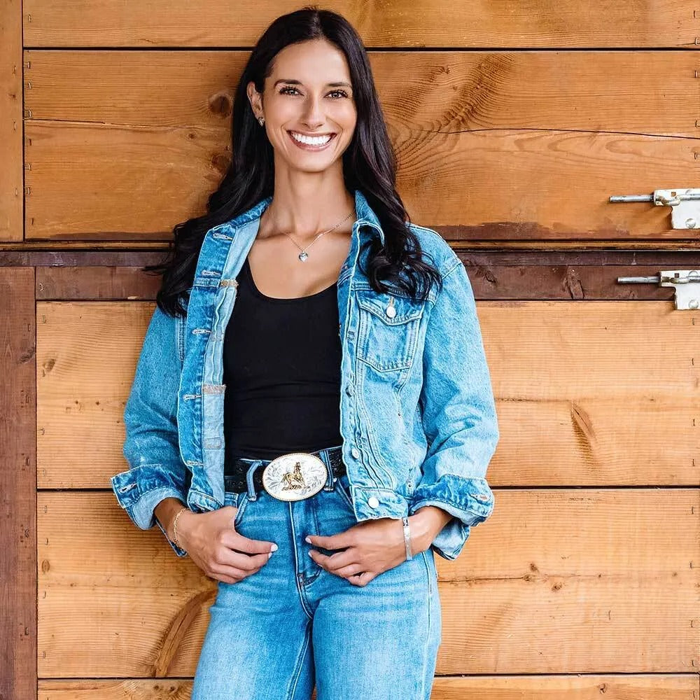 Montana Silversmiths Rosebud Legacy Buckle with Galloping Horse