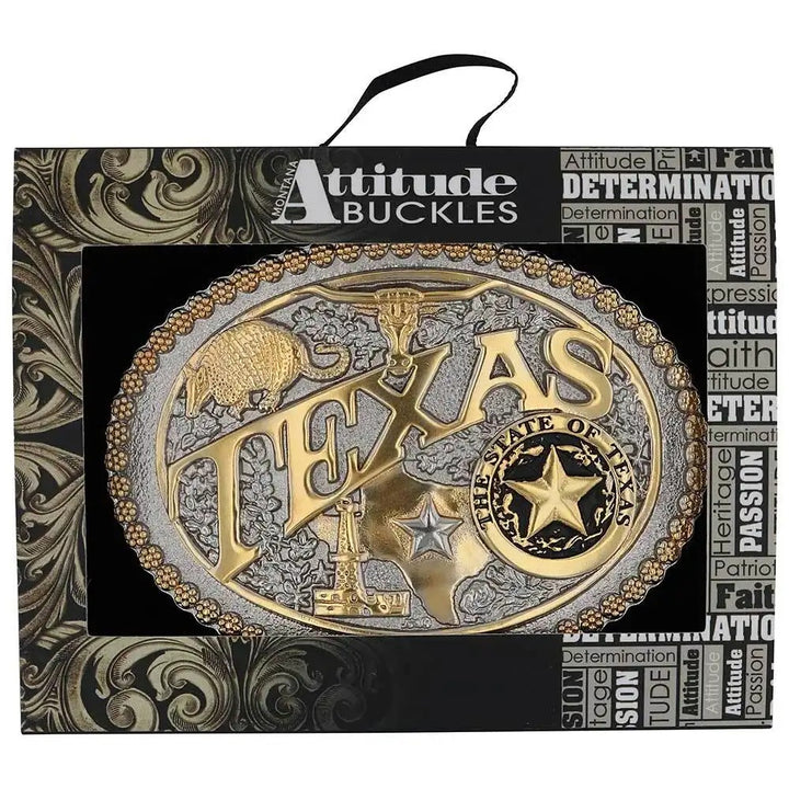 Montana Silversmiths Two-Tone Texas State Heritage Attitude Buckle