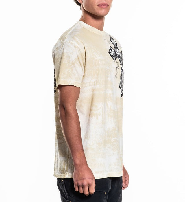 Affliction Saints Short Sleeve T-Shirt - Vintage White