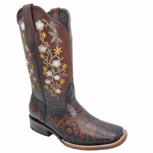 Luma Cincelada Women's Cowhide  Western Cognac Boots
