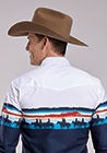 Roper Men's Long Sleeve Snap Scene Border Print Shirt - Sunset Border