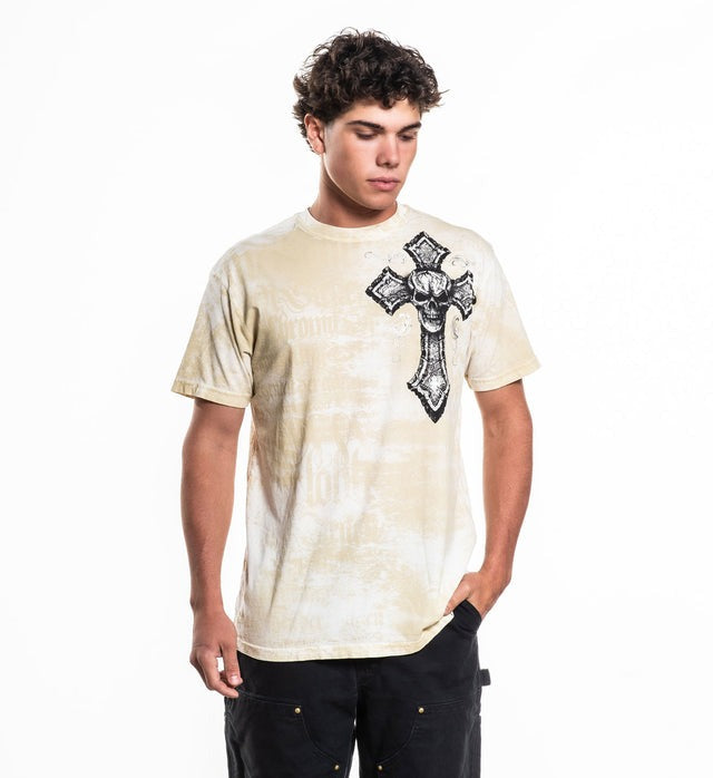 Affliction Saints Short Sleeve T-Shirt - Vintage White