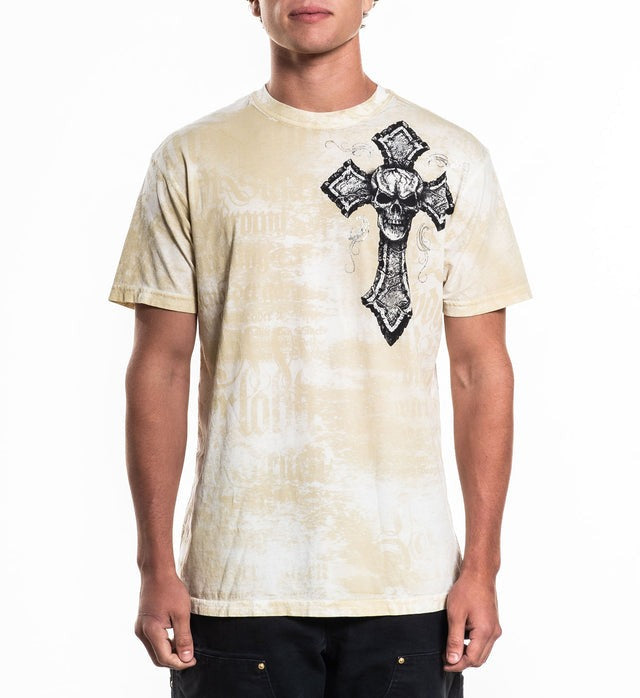 Affliction Saints Short Sleeve T-Shirt - Vintage White