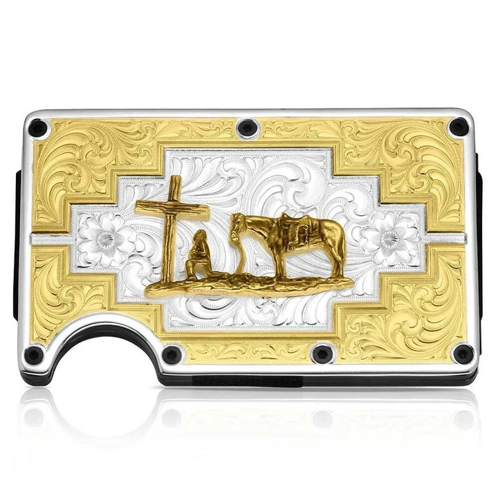 Montana Silversmith Santa Fe Sunrise Credit Card & Cash Case with Praying Cowboy