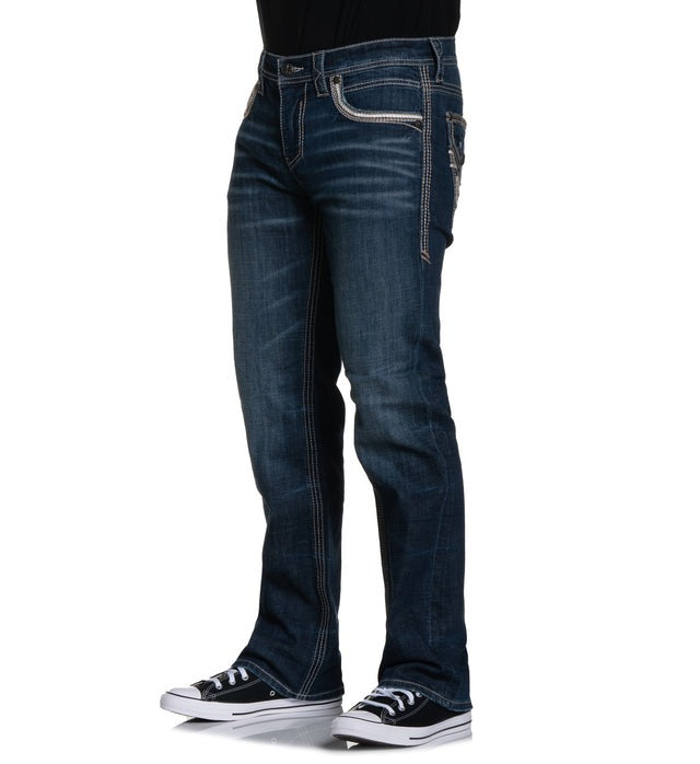 Affliction Blake Alder Relaxed Straight Jean - Alder Wash