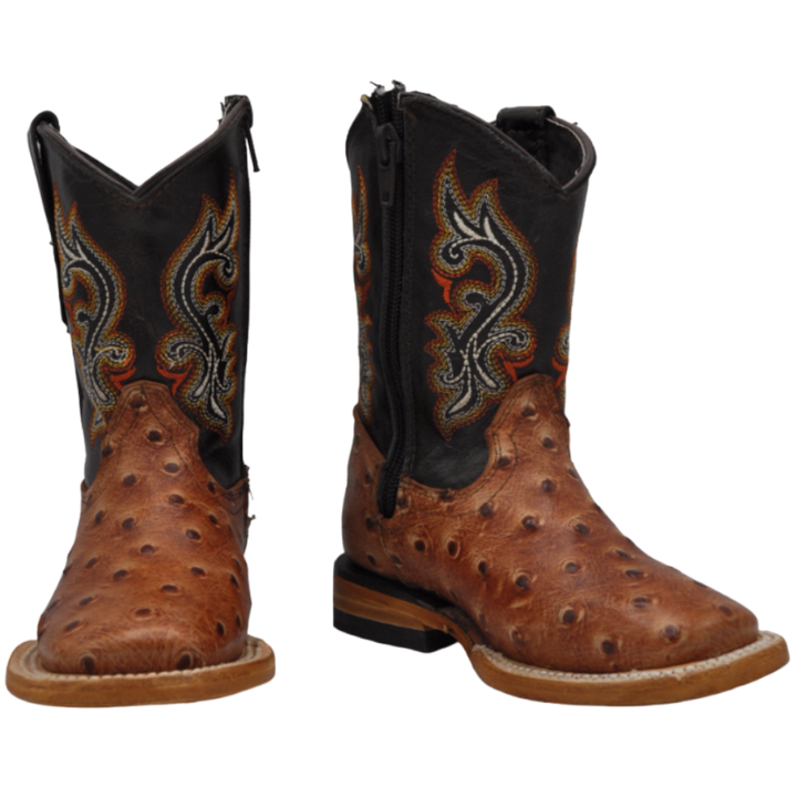 Gavel Kid's Ostrich Print Shedron Boot