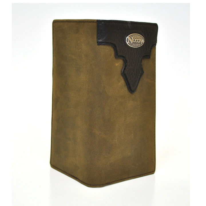Nocona Rodeo Genuine Leather Men's Checkbook Wallet-Brown