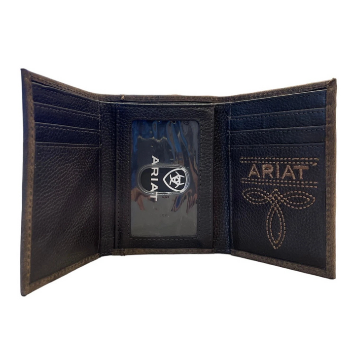 Ariat Trifold Wallet Woven Southwestern Brown Wallet