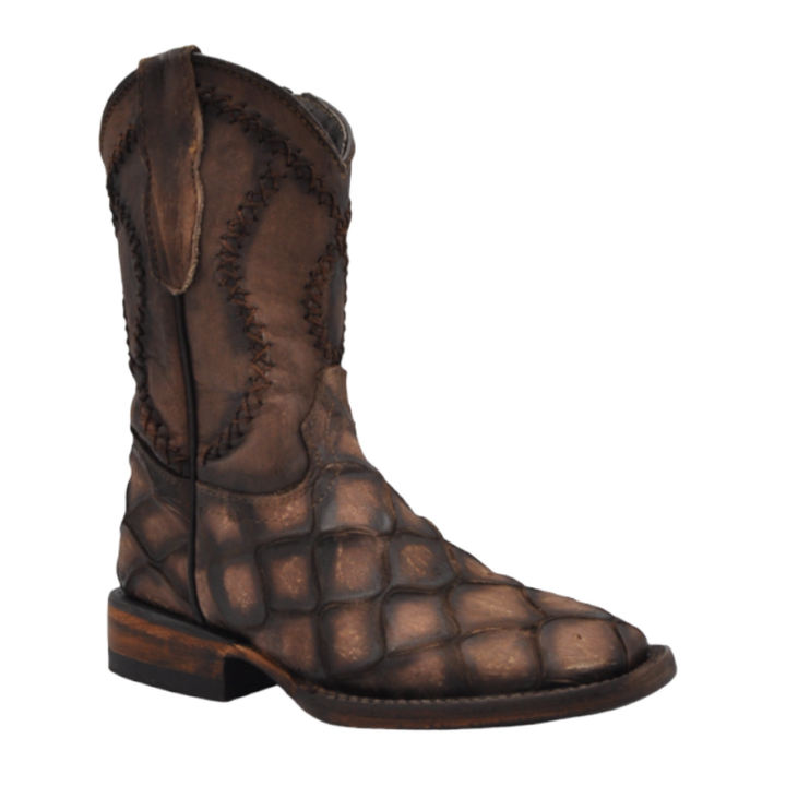 Gavel Kid's Fish Skin Print Chocolate Boot