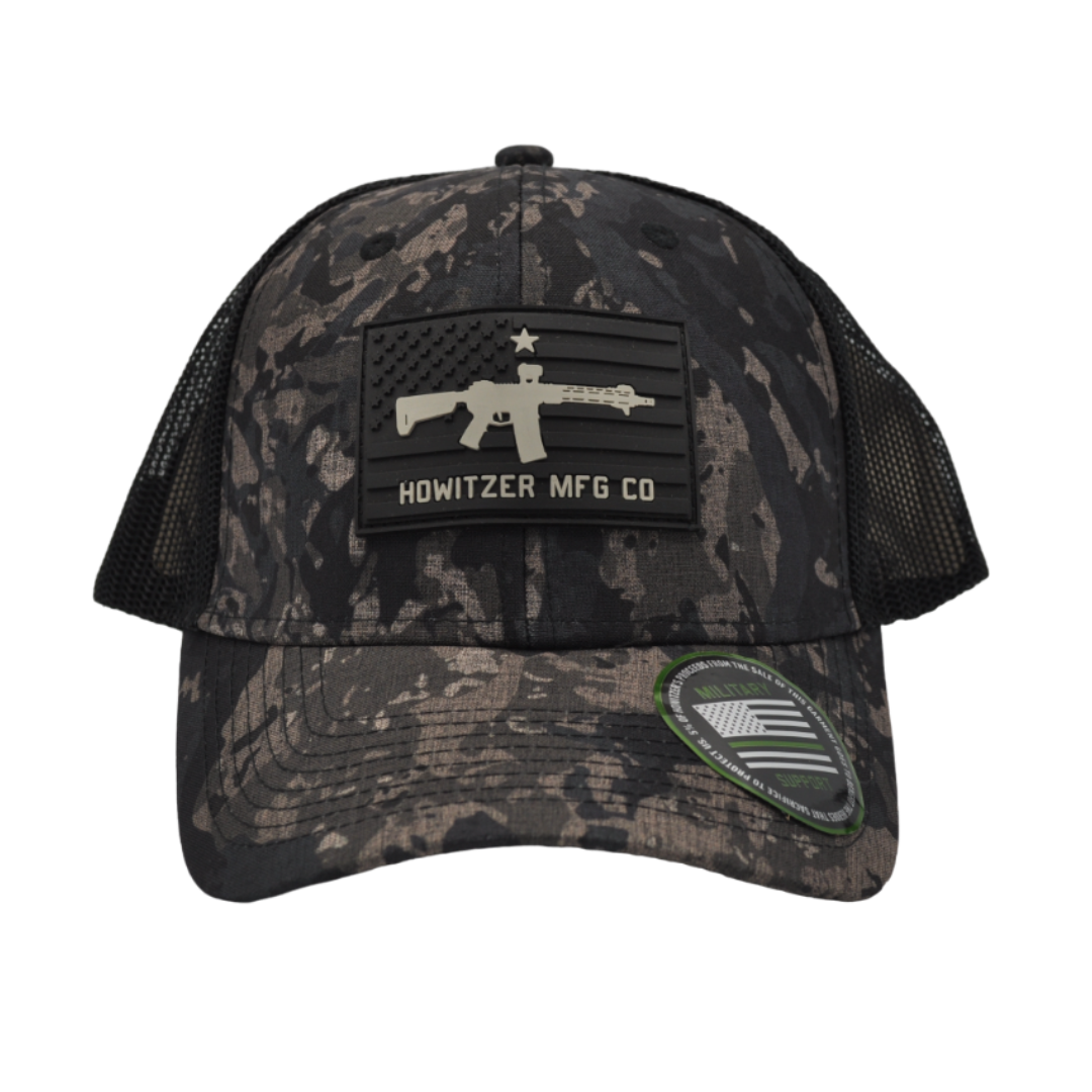 Howitzer Gun Flag Trucker Hat - Heather Grey