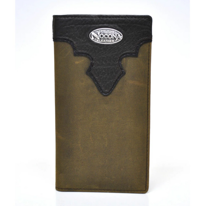 Nocona Rodeo Genuine Leather Men's Checkbook Wallet-Brown
