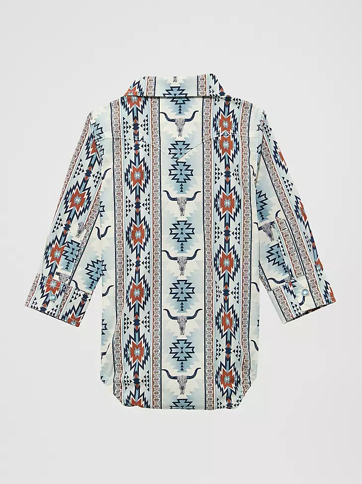 Wrangler Baby Boy's Long Sleeve Checotah Western Snap Bodysuit