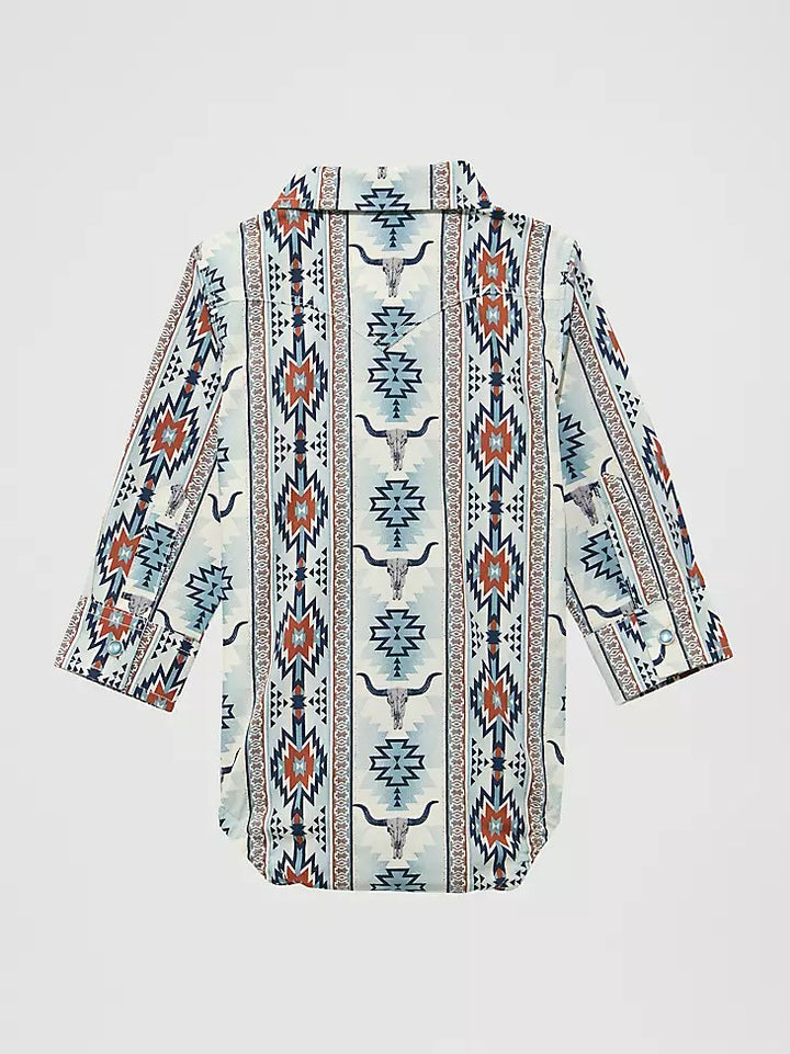 Wrangler Baby Boy's Long Sleeve Checotah Western Snap Bodysuit
