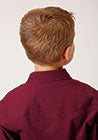 Roper Boys Long Sleeve Solid Snap Shirt - Wine