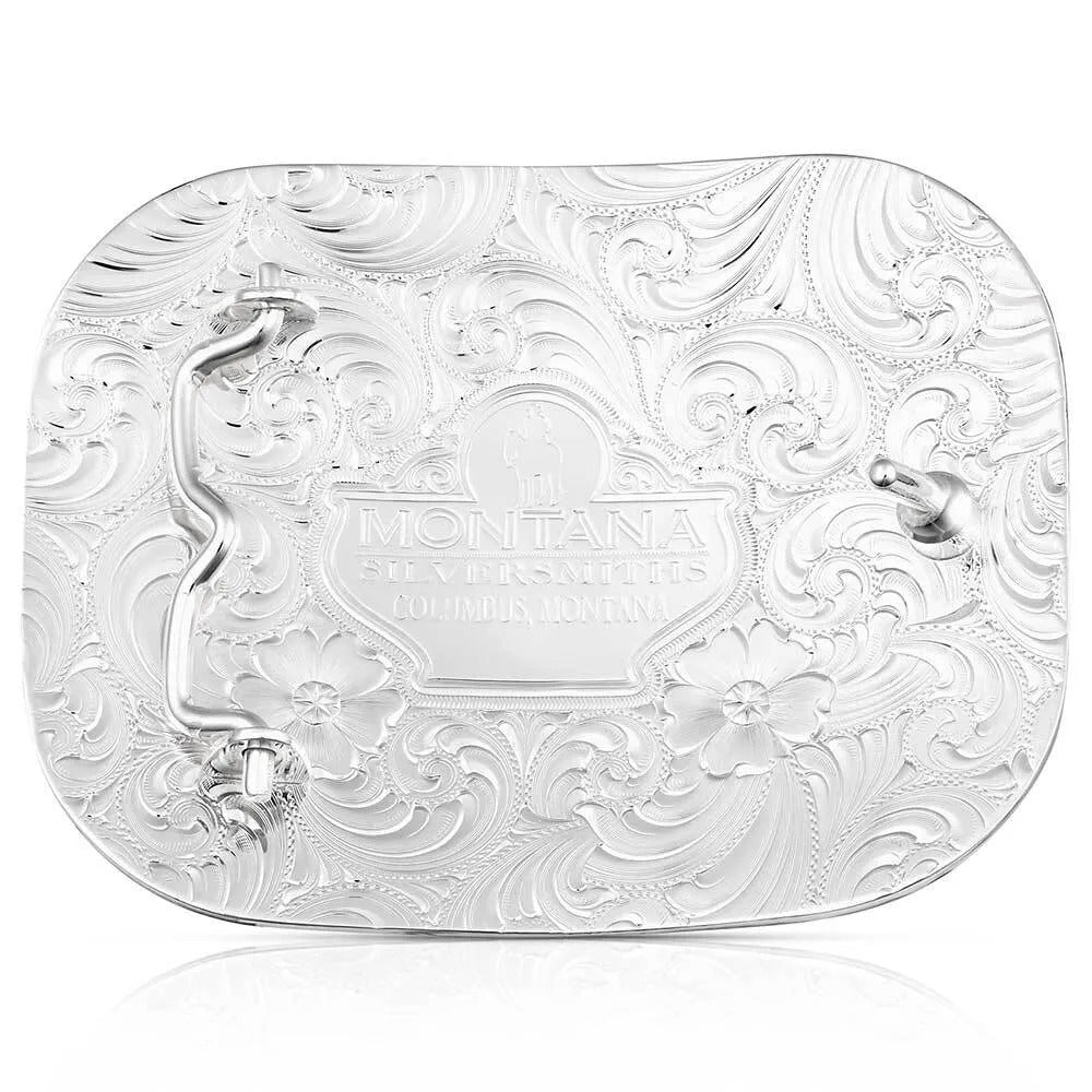 Montana Silversmiths Class Act Two Tone Belt Buckle with Longhorn