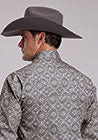 Stetson Men's Print Snap Long Sleeve Shirt -Grey