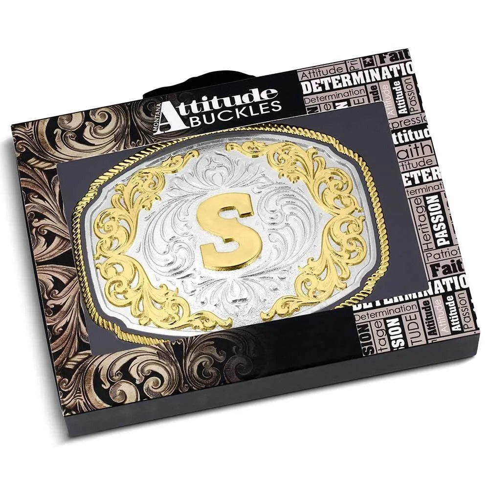 Montana Silversmiths Western Initial Buckle