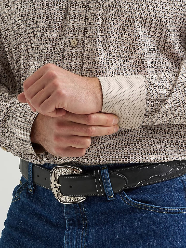 Wrangler Men's George Strait Long Sleeve Button Down Two Pocket Shirt - Nouveau Brown