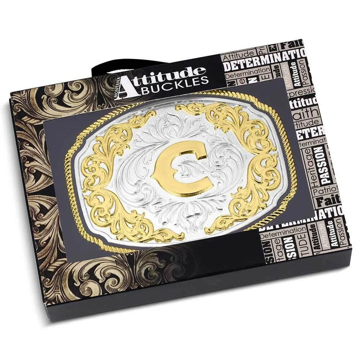 Montana Silversmiths Western Initial Buckle