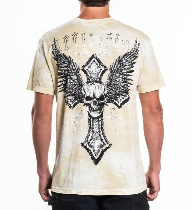 Affliction Saints Short Sleeve T-Shirt - Vintage White