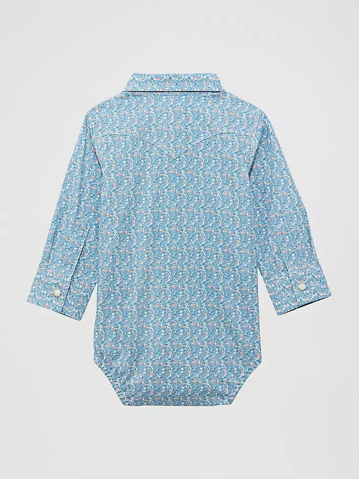 Wrangler Baby Boy's Long Sleeve Bodysuit - Blue Jay
