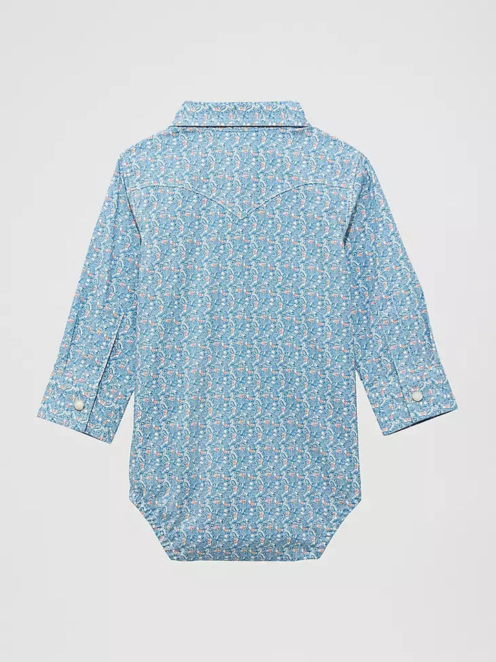Wrangler Baby Boy's Long Sleeve Bodysuit - Blue Jay