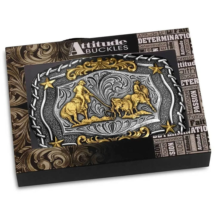 Montana Silversmiths The Roundup Team Roper Buckle