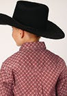 Roper Boys Short Sleeve Amarillo Print Button Shirt -  Red Diamond Foulard