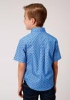 Roper Boys Short Sleeve Amarillo Print Button Shirt - Cottage Foulard