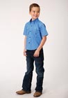 Roper Boys Short Sleeve Amarillo Print Button Shirt - Cottage Foulard