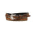 M&F Brown Ribbon Leather Hatband with Star Buckle