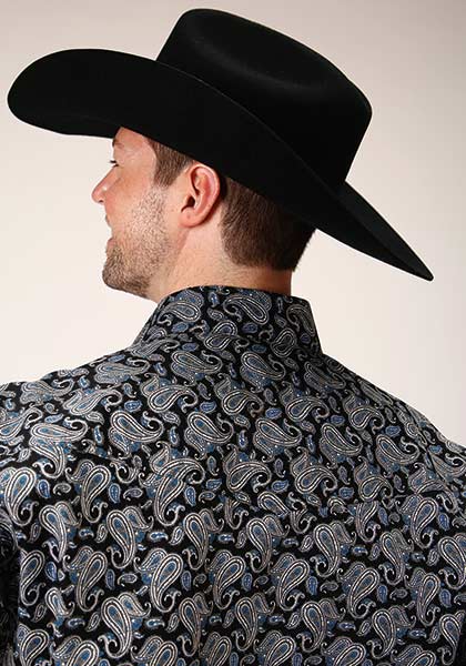 Roper Men's Long Sleeve Starry Night Paisley Snap Shirt