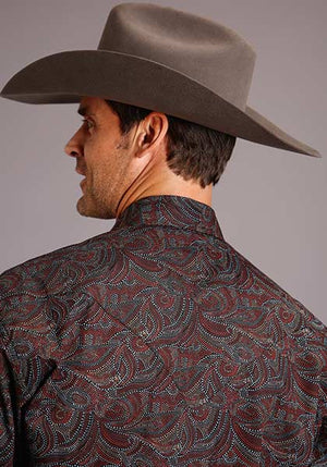 Stetson Men's Spotted Paisley Long Sleeve Snap Shirt