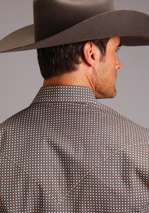 Stetson Men's Dash & Dot Geo Long Sleeve Snap Shirt