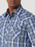 Wrangler Men's Western Fashion Snap Plaid Shirt Sodalite Blue