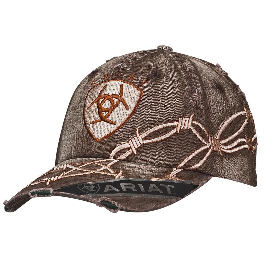 Ariat Logo Patch Barbwire Brown Cap
