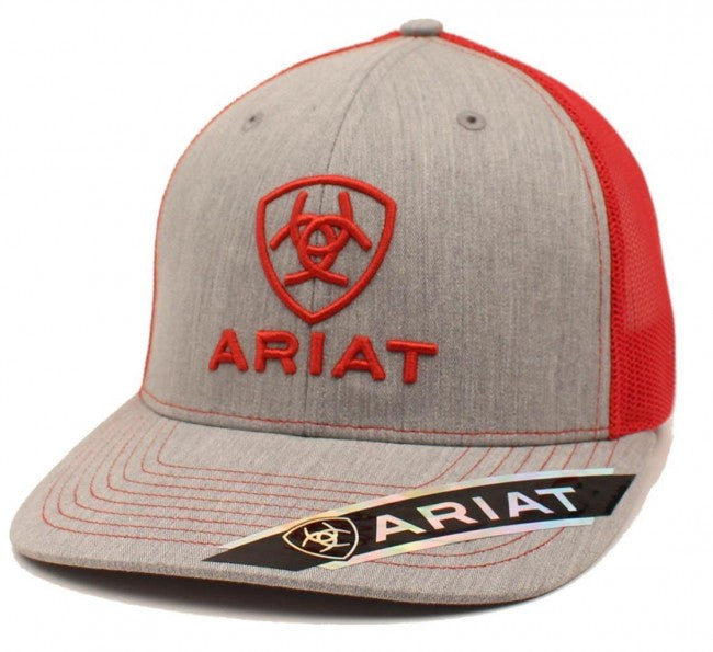 Ariat Logo Richardson 112 Fit Grey/Red Cap
