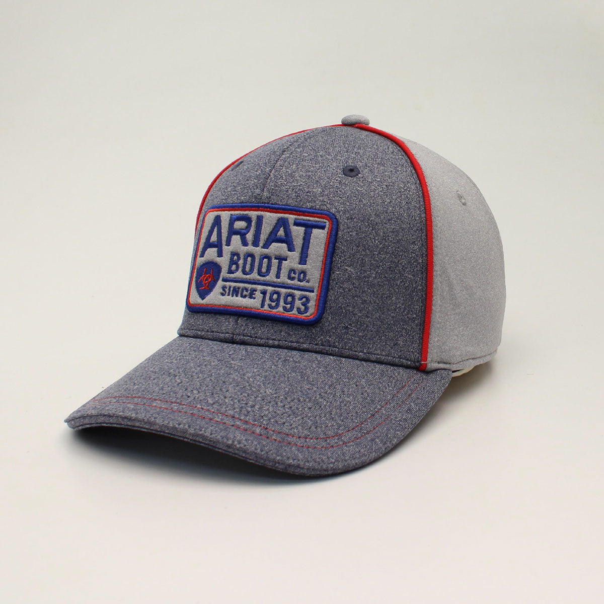 Ariat Logo Patch Red Contrast Stitch Grey Cap
