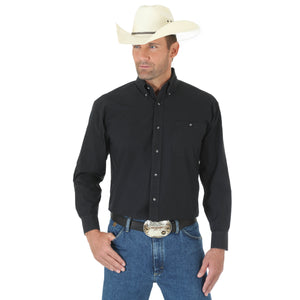 Wrangler Men's George Strait Long Sleeve Shirt Black