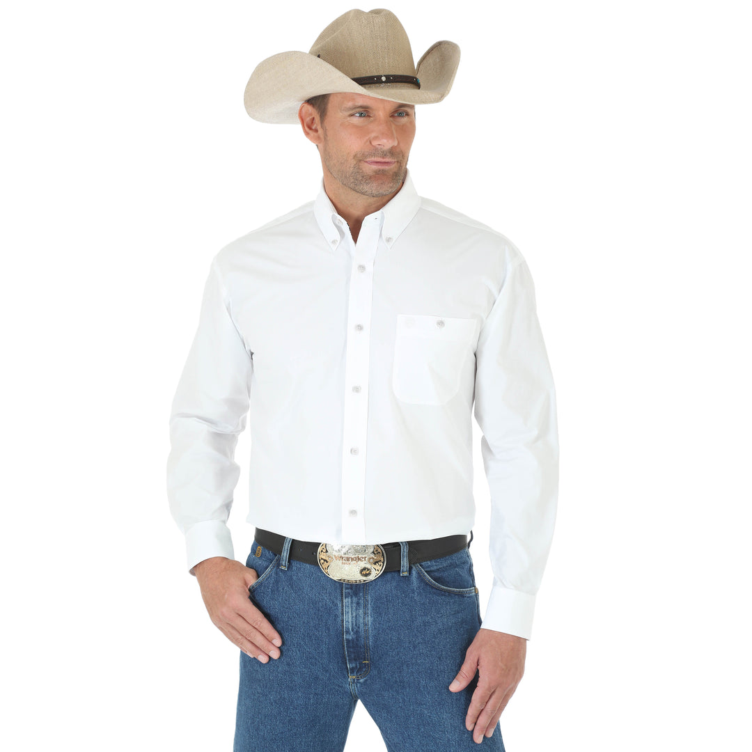 george strait white dress shirt Wrangler George Strait Men's L/S White/Black Diamond Print Button Shirt
