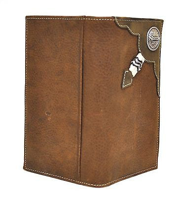 Nocona Rodeo Genuine Leather Western Men's Wallet w/Concho-Brown N54918216