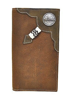 Nocona Rodeo Genuine Leather Western Men's Wallet w/Concho-Brown N54918216