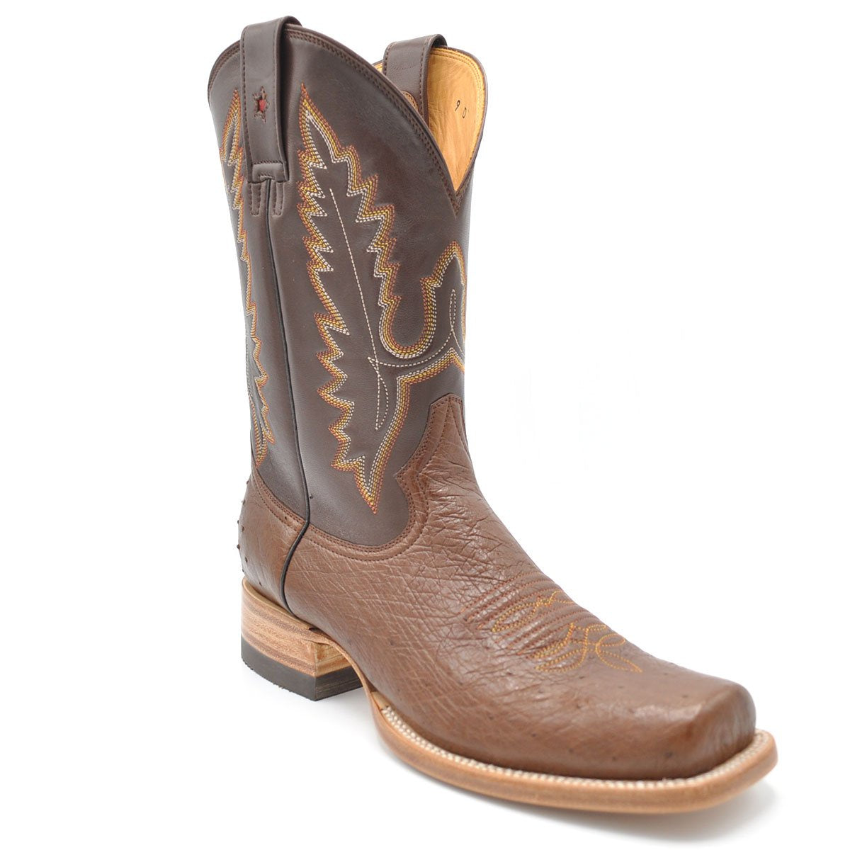 Gavel Men's Arroyo Smooth Ostrich Stockman Boots - Tobacco