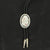 Silver Bolo Tie with Faux Ruby Stones