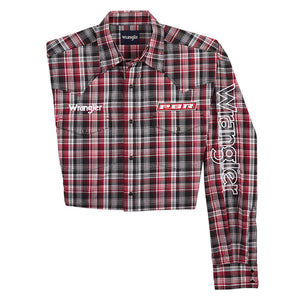 Wrangler PBR Long Sleeve Red/Black Logo Shirt