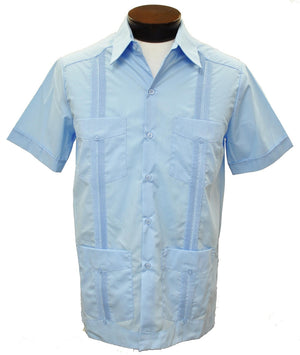 D'Accord Men's Guayabera Shirt Light Blue