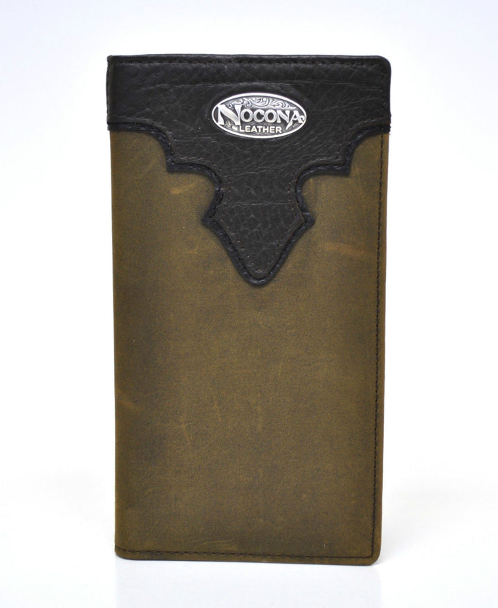 Nocona Rodeo Genuine Leather Men's Checkbook Wallet-Brown