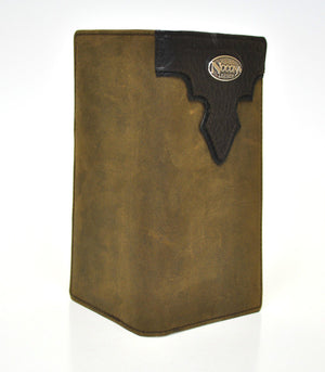 Nocona Rodeo Genuine Leather Men's Checkbook Wallet-Brown